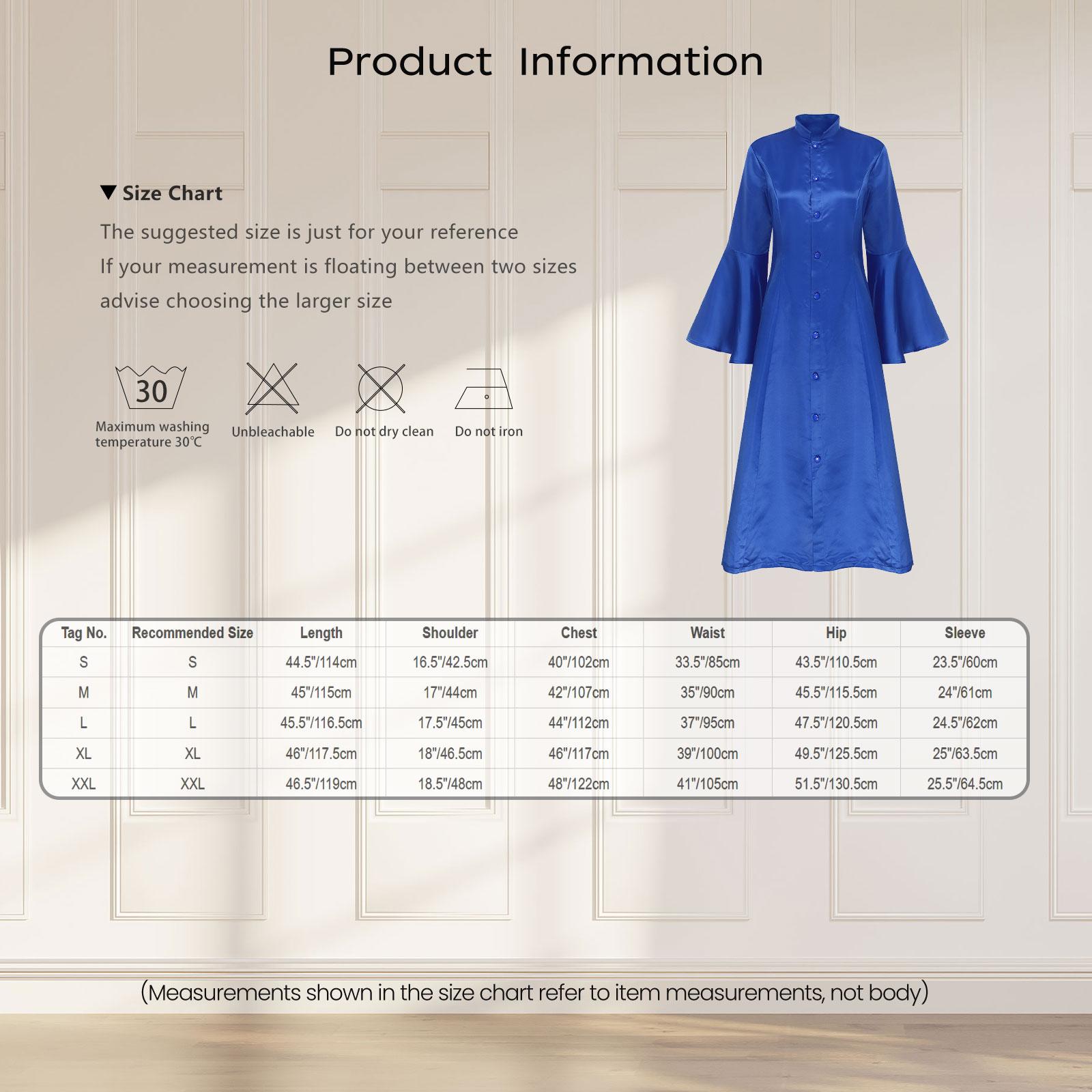 Women Clergy Robe Medieval Vintage Priest Uniform Church Stand Collar Choir Dress Halloween Cosplay Church Theme Party Costumes