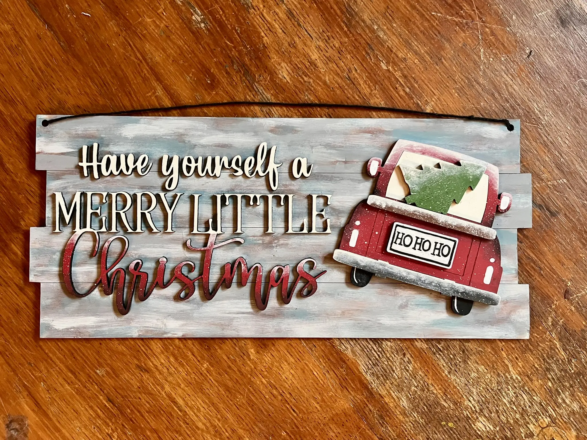 Have Yourself a Merry Little Christmas unpainted pressboard craft kit