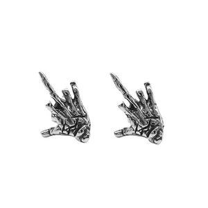 GTHIC Punk Hand Ghost Hand Stud Earring for Men and Women Birthday Mother's Day Gift Stainless Steel