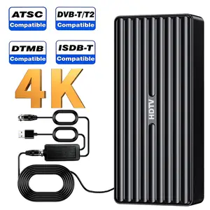 4K Smart TV Antenna with Smart IC Chip & Signal Booster, Stable Long Range Transmission, Indoor & Outdoor Universal, Easy Installation, Free Local Channels