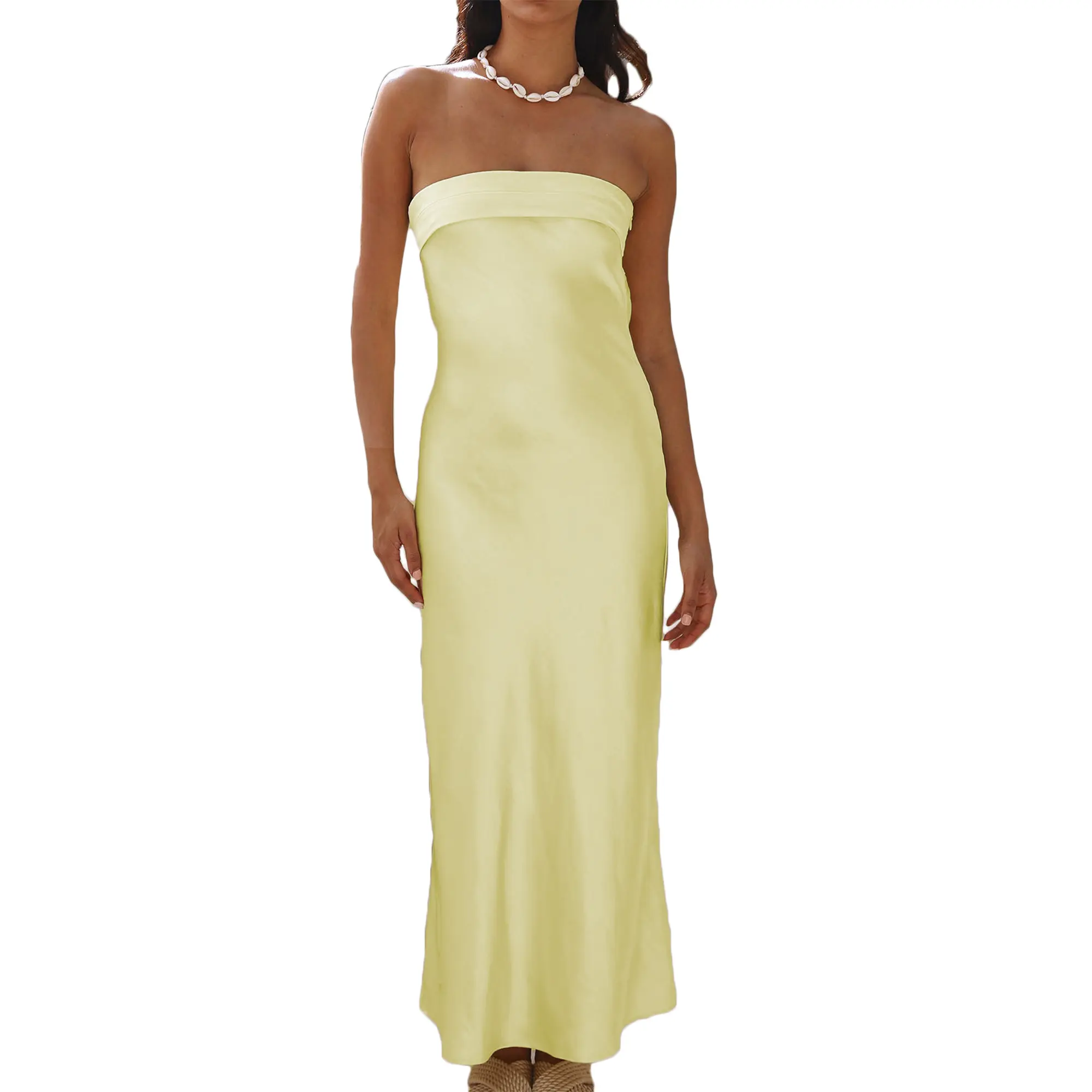 realtix satin dress Realtix Elegant Satin Off The Shoulder Ruched Backless Maxi Dress for Women