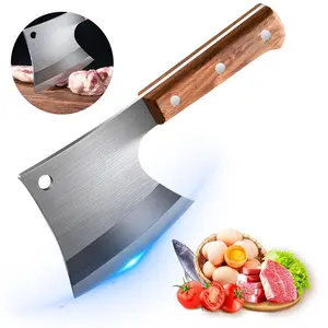 Meat Cleaver Knife Heavy Duty Butcher Knife, Forged Bone Chopper Cleaver with Full Tang Stainless Steel Blade & Pearwood Handle for Meat Cutting#fathersdaygift