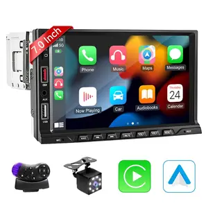 7 Inch Car Multimedia Player, 1 Din Car Audio with Wireless Connection, Fm Radio, Touch Screen, USB/TF/aux Ports, Steering Wheel Control, Car Video Player