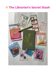 The Librarians Secret Stash- Bookless Bundle with Librarian Curated Bookish Surprise Items Self-Care Accessories and Personalized Intention Card Daily Guided Journal Travel Diary Notebook
