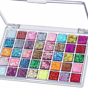 40 Color Face Glitter, Face Paint Glitter Gel - Face Glitter for Women Girls Kids, No Glue Needed, Multi-Purpose Glitter Makeup for Hair Face Halloween Rave Carnival