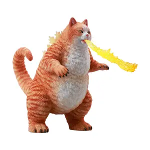 JXK MMOS X Catzilla Statue for Home Decor Meowzilla Statue Durable Polyresin Unique Gifts for Cat Lovers