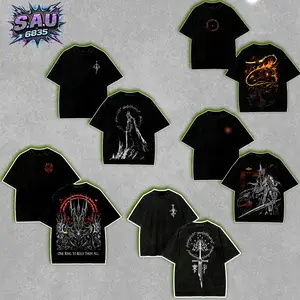 [ COLLECTION] LOTR Dark Overlord Iron Warrior Graphic Tee Golden Ring Illustration Ancient Script Circle Heavyweight Acid Wash Boxy Fit Premium Oversized Cotton T-shirt for Men Women Streetwear Apparel Distressed Wash