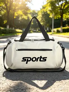 Large Capacity Sports Bag, Casual Plain Pattern, Dry Wet Separated Travel Bag, Portable Yoga Gym Bag, All-Seasons Use, Gym Duffel Bag