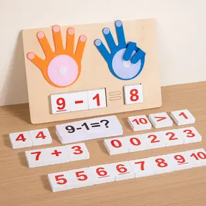 Finger Math Toy, Montessori Mathematics Learning Tool, Addition & Subtraction Coordination Board, Early Education Puzzle Game