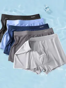 5Pcs Men's panties Quick-Dry Breathable Ice Silk man underwear All-Season Soft Touch Boxers Trunk man Sports Non-Restrictive Men's briefs