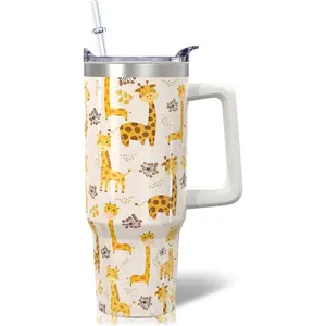 30oz Portable Stainless Steel Insulated Giraffe Tumbler Water Bottle - Kitchenware Drinkware with Handle, Lid, Straw - Outdoor Travel Coffee Mug - Ideal Birthday Gift for Giraffe Enthusiasts, Water Bottles, Bottles