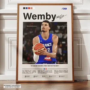 Victor Wembanyama Poster, France National Basketball Team, Prints French Basketball Print, Team France Wall Art, Wembanyama Decor, Les Bleus