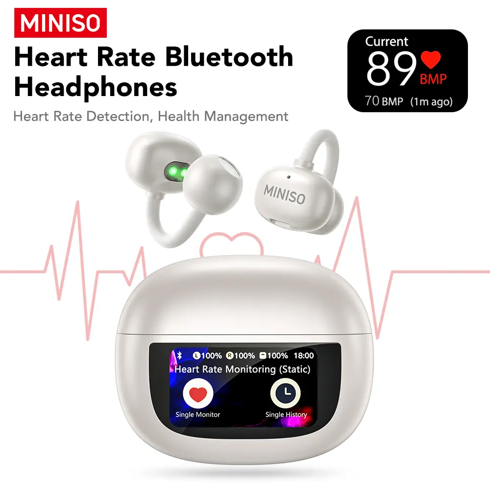 MINISO MS212 Clip On Wireless Headphones with 2025 Bluetooth 6.0