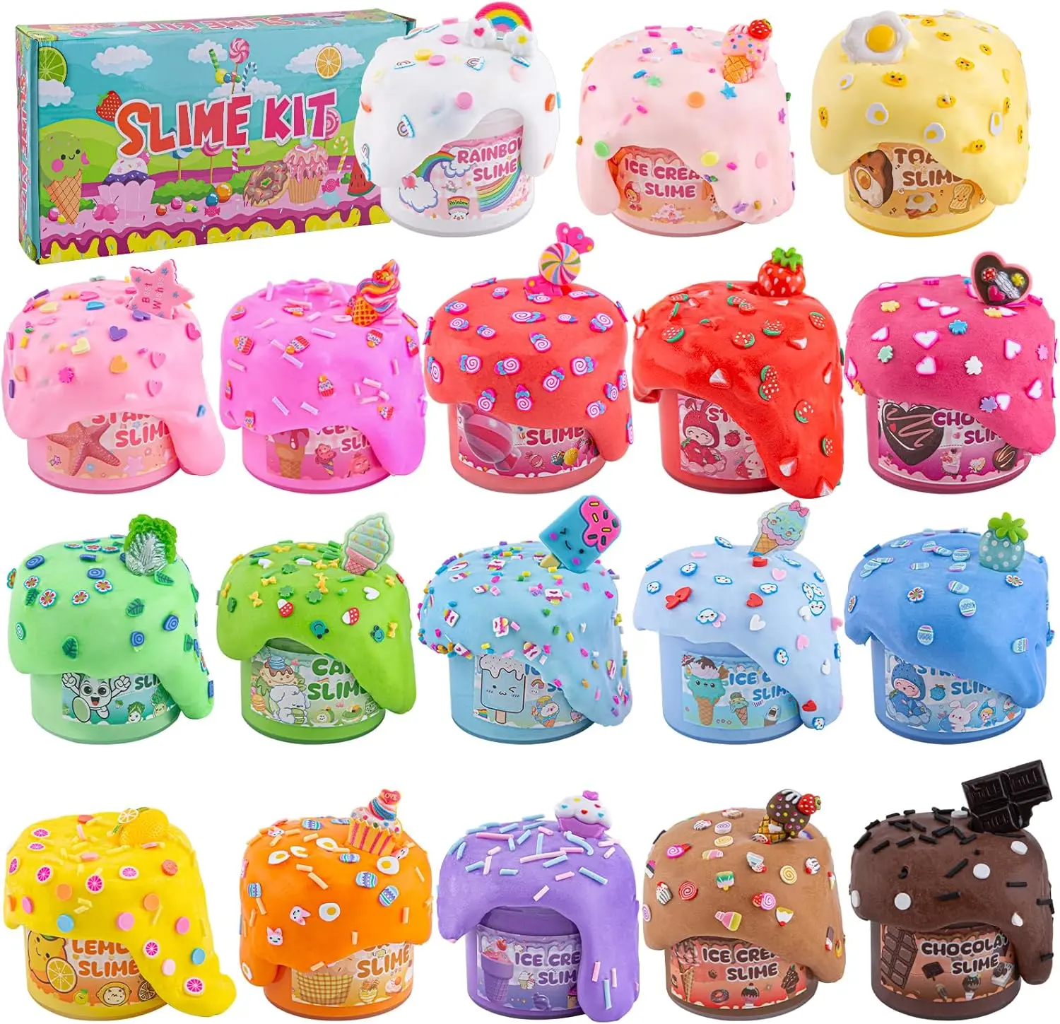 Summer Gift 18-Pack Slime Kit ️ | Butter & Cloud Slime for Kids Ages 4–12 | Fun Party Favors, Goodie Bag Stuffers & Birthday Gift