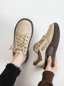 New Korean Style Women's Student Sneakers, Thick Sole Height Increasing Non-Casual Shoes, Soft Bottom Dad Shoes, Walking Shoes