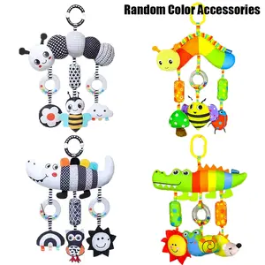 Baby Toy High Contrast Animal Wind Chime Plush Rattle Maracas Doll, Hangs on Stroller Car Seat, Sensory Toy for Newborns 0-5 Months, Christmas gifts, Christmas decorations