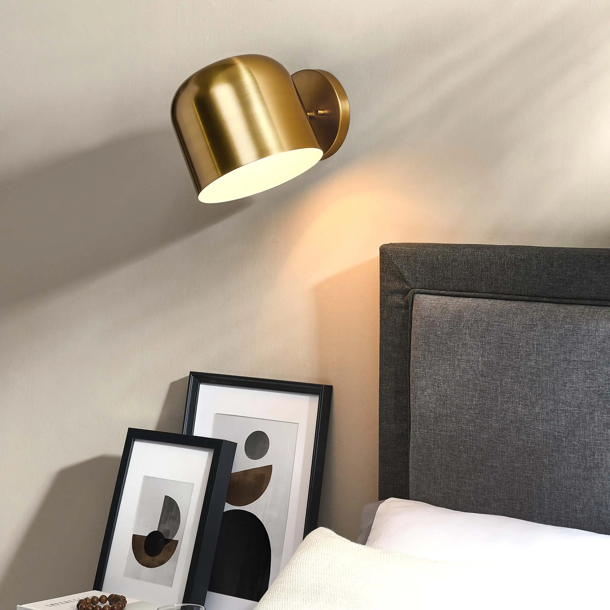 Modway Avenue 1-Light Wall Sconce in Satin Brass
