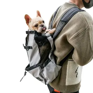 Pet Dog Carrier Bag Backpack For Dogs Double Shoulder Portable Travel Bag in Red Blue Gray Black Sizes S M L XL