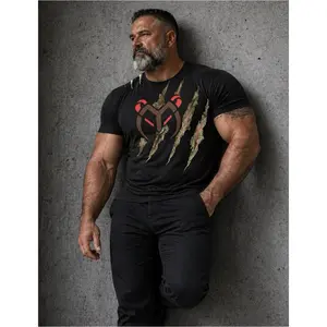 (with cuts) PAWsitiveBEAR Emblem with BEAR Claws – T-shirt Bella + Canvas Ultra-Soft Casual Tee Menswear Unisex Top Cotton Man T-shirt