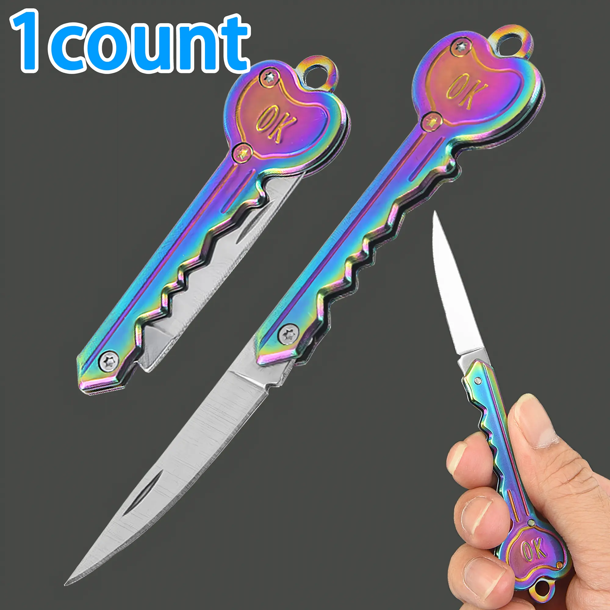 Multifunctional Stainless Steel Folding Knife, Mini Portable Outdoor Camping Tool, Creative Keychain Accessory, Unboxing Utility Knife, Outdoor Multifunctional Tools, Portable Multipurpose Knives, Multi Use Knives