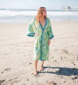 Cotton Muslin Kimono Robe - Lightweight, Soft, & Elegant Spa Robe for Women, Gauze Bathrobe, Christmas Gift, Summer Robe