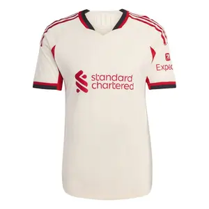 Cream Color LIV Style 25/26 Jersey, LIV Short Sleeve Awway Edition Football Shirt