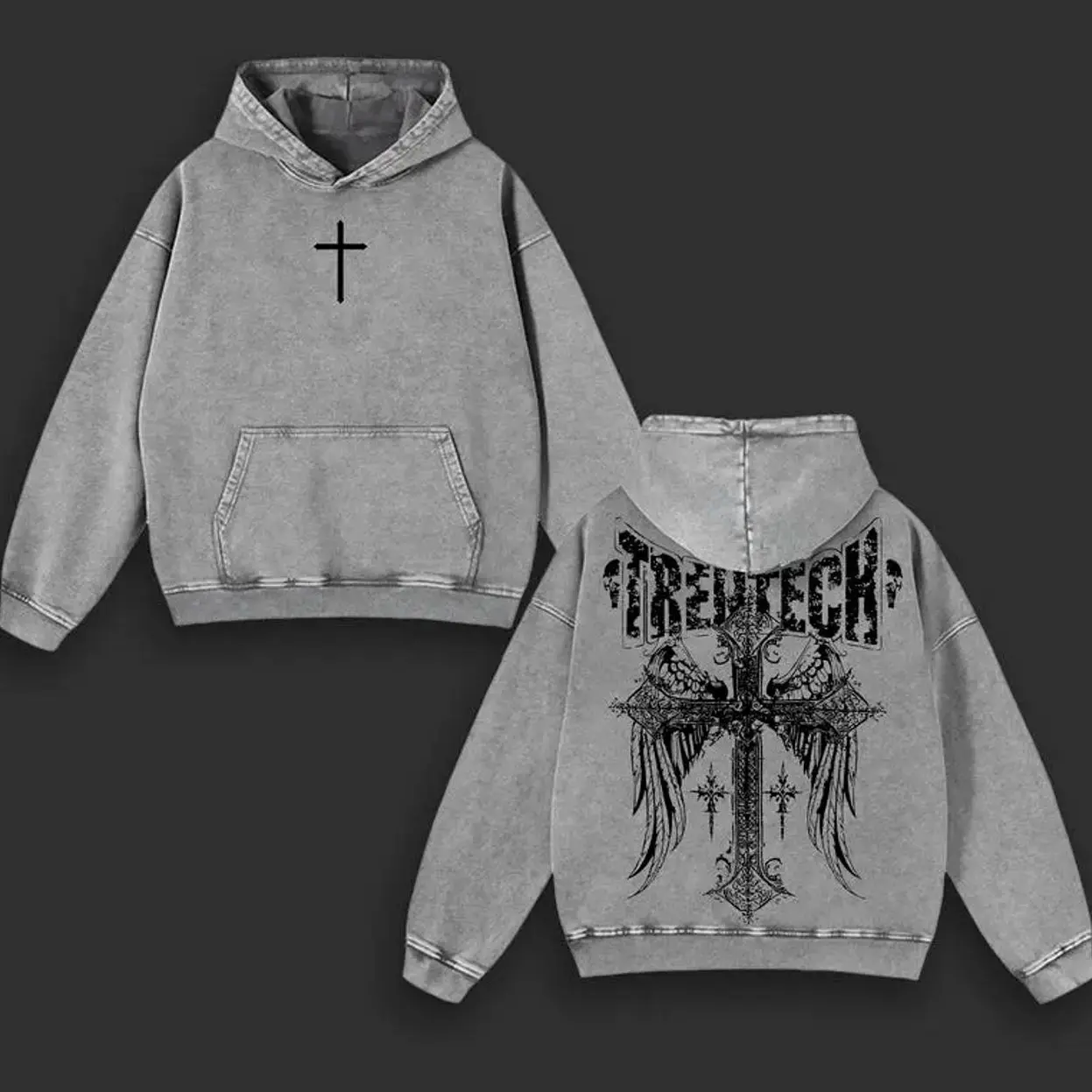 Cross & Wing TrenTech New Best Gym Style Washed Tee Hoodie & Sweatshirt Pump Cover Retro Vintage Christian Gym Washed Heavyweight Cotton T-Shirt Workout Tee Sport Gift Gymnastic Merch Fan Streetwear Washed Tee Vintage Hiphop Washed Shirt X9K