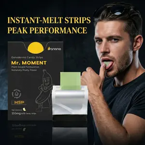 BANANA Mr. MOMENT Fruity Candy Strips (6 Count) 30-Second Instant Melt Functional Candy Plant-Based Social Energy & Peak Wellness Support