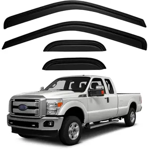 Window Rain Guards Visors for 1999-2016 Ford F250 F350 F450 Super Duty Extended Cab, Window Vent Wind Shades Deflectors for 99-16 F-250 F-350 F-450 SuperCab