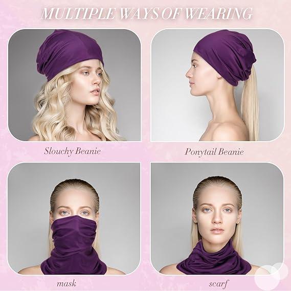 5 Pieces Women's Chemo Hat Stretch Cancer Head Wraps Sleep Head Scarf for Cancer Patient
