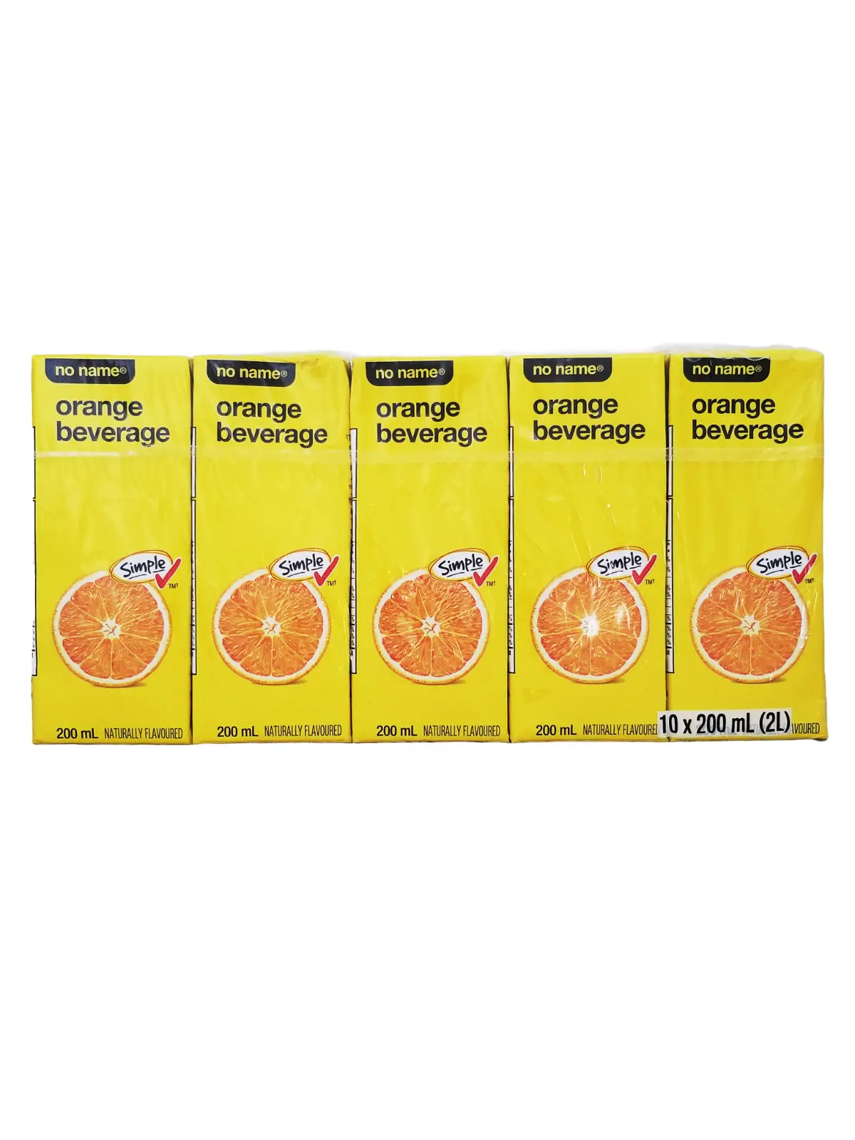 No Name Orange Juice Boxes, 100% Juice, Pasteurized 10x200ml, 2L/70.5 fl oz