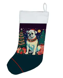 White Boxer Christmas Christmas Stocking