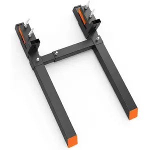 60" Clamp-On Pallet Forks Attachment for Tractor & Skid Steer Loaders – 4,000 lbs Heavy-Duty Lift Capacity, Adjustable Stabilizer Bar – Quick-Connect Bucket Forks for Material Handling, Farm