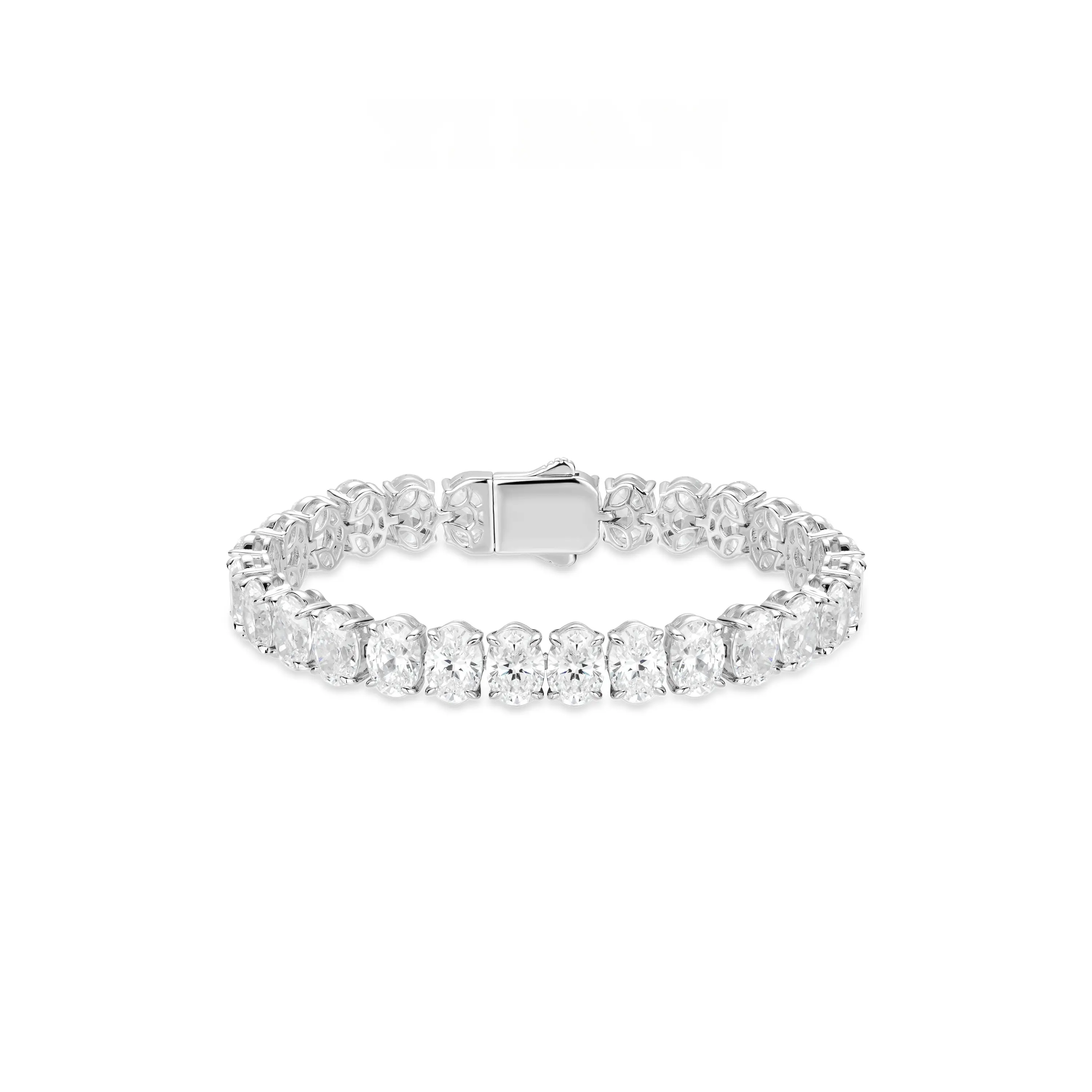 VAMERAY #3157 65 Carat Prong-Set Oval Cut Tennis Bracelet