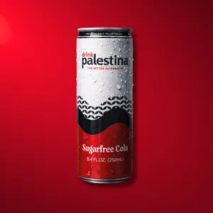 Drink Palestina Sugarfree Cola Soda, 24 Pack, 8.4 fl oz (250ml) Cans, Zero Sugar Soft Drink