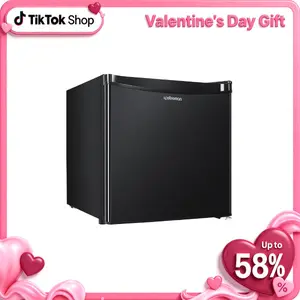 Upstreman mini fridges 1.7 Cu.ft with Freezer FR17 Adjustable Thermostat Energy Saving Low Noise Single Door Compact Refrigerator for Dorm Office Can Bedroom black fridge  brands Small pantry drink fridge skincare fridge skincare fridge
