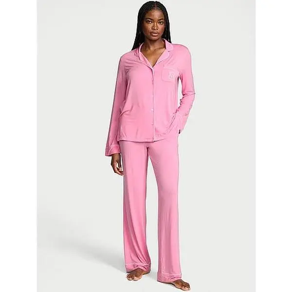 Victoria's Secret Modal Pajama Set, Long Sleeve Button Down Shirt and Pajama Pants, Sleepwear for Women (XS-XXL)