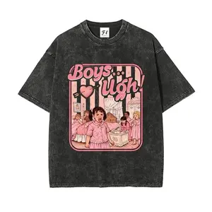 "Boys Ugh" Vintage Cartoon Washed Cotton Graphic Tee