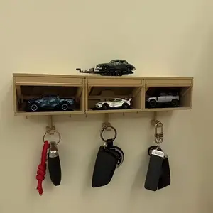 Car Garage Key Holder with Hook, Wall Mounted Entryway Key Rack, Ideal Gift for Birthdays & Holidays, Includes Shelf