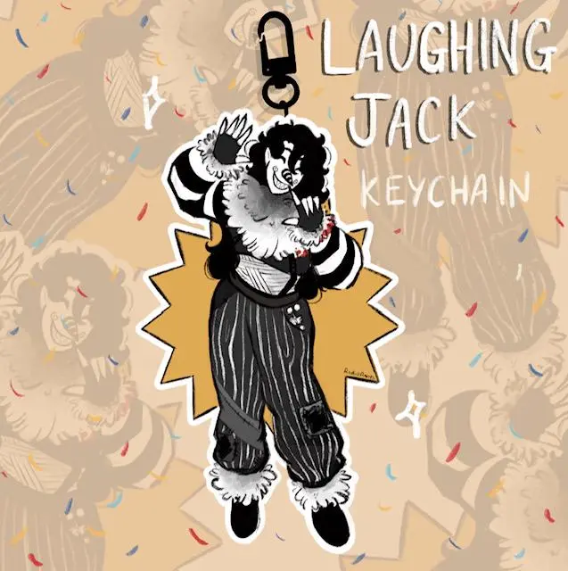 Creepypasta Keychain [ Laughing Jack ] Horror Game - Cute Keychains for Bags and Keys, Perfect for Personal Style, Collecting and Gifting
