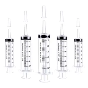 5Packs 60ml Syringe For Industrial, Scientific, Measuring, Watering, Pet Feeding, Liquid Refilling And Dispensing