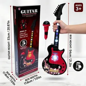 Guitar and microphone toy, light-up guitar and microphone toy, singing machine toy, musical toy, birthday gift for girls.