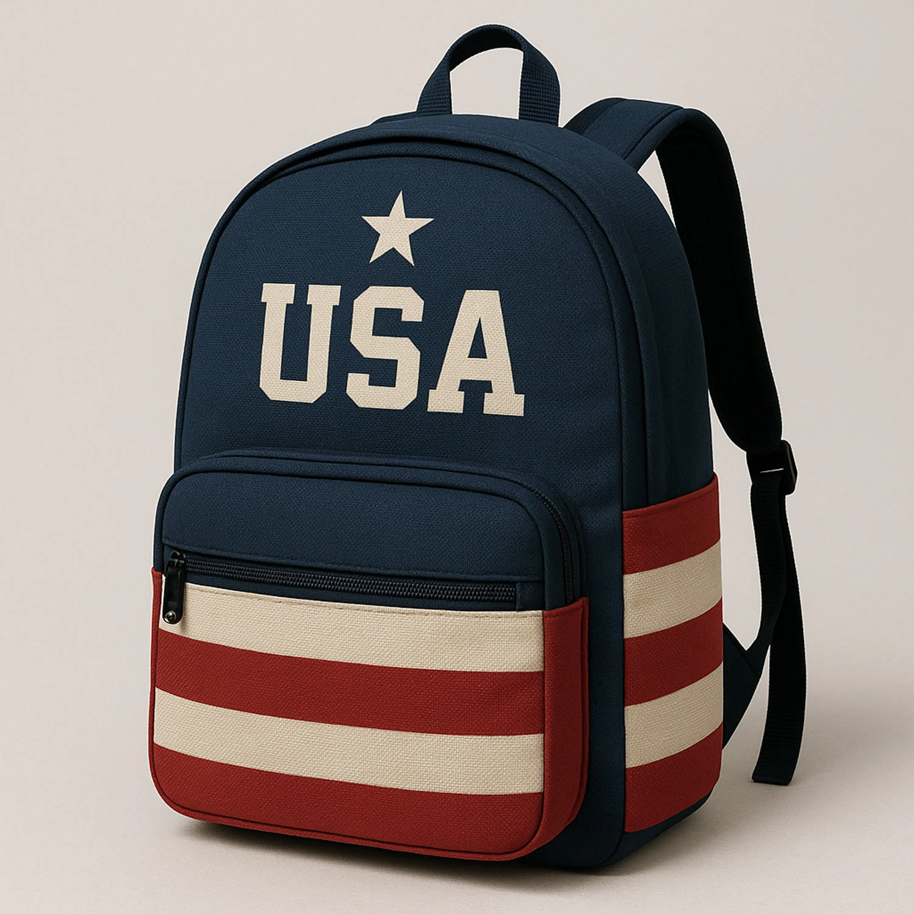 USA Patriotic Functional Backpack - Classic Star & Stripes Design, Lightweight, Spacious Storage, School Backpack, Lightweight Backpack