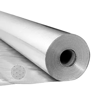 VEVOR Double Reflective Insulation Roll, Perforated Woven Fabric Radiant Barrier, 0.15mm 48 in x 125 ft, Double-Sided Aluminum Foil Heat Reflective Shield, Thermal Insulation Roll for Window RV Roof