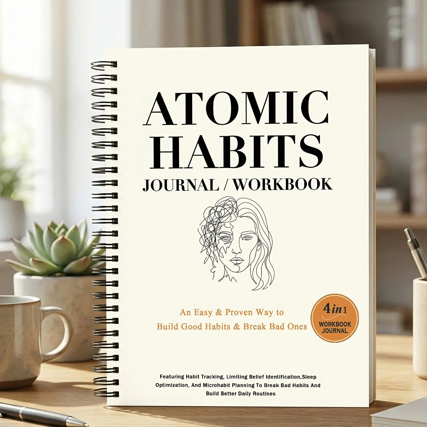 Atomic Habits Practice Book & Diary, Build Positive Habits, Eliminate Negative Habits, 21-Day Challenge, Daily Habit Monitoring, Sleep Strategies, Mindfulness Journal, Productivity Planner, Guided Journal, Self Improvement Journal