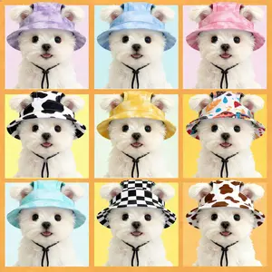 Dog and cat sun protection hat, anti-strangling, ear protection, adjustable strap, fisherman hat, pet supplies