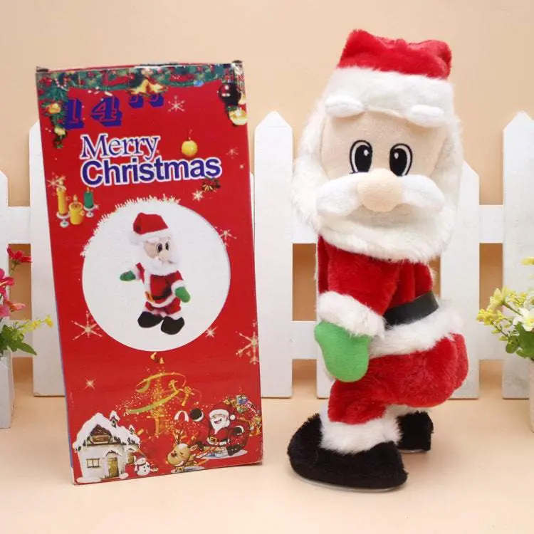 Christmas Electric Santa Claus Toy Dynamic Shaking Hip Music Electric Doll Toy Christmas Decoration Gift