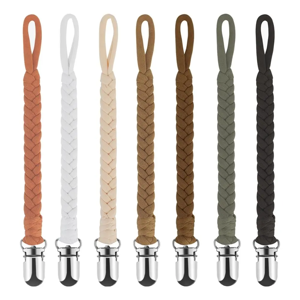 Pacifier Clip, 7 Pack  Pacifier Holder Leash for Boys and Girls, Handmade Braided Design, Universal Fit for All Pacifiers &  Toys - Modern Unisex