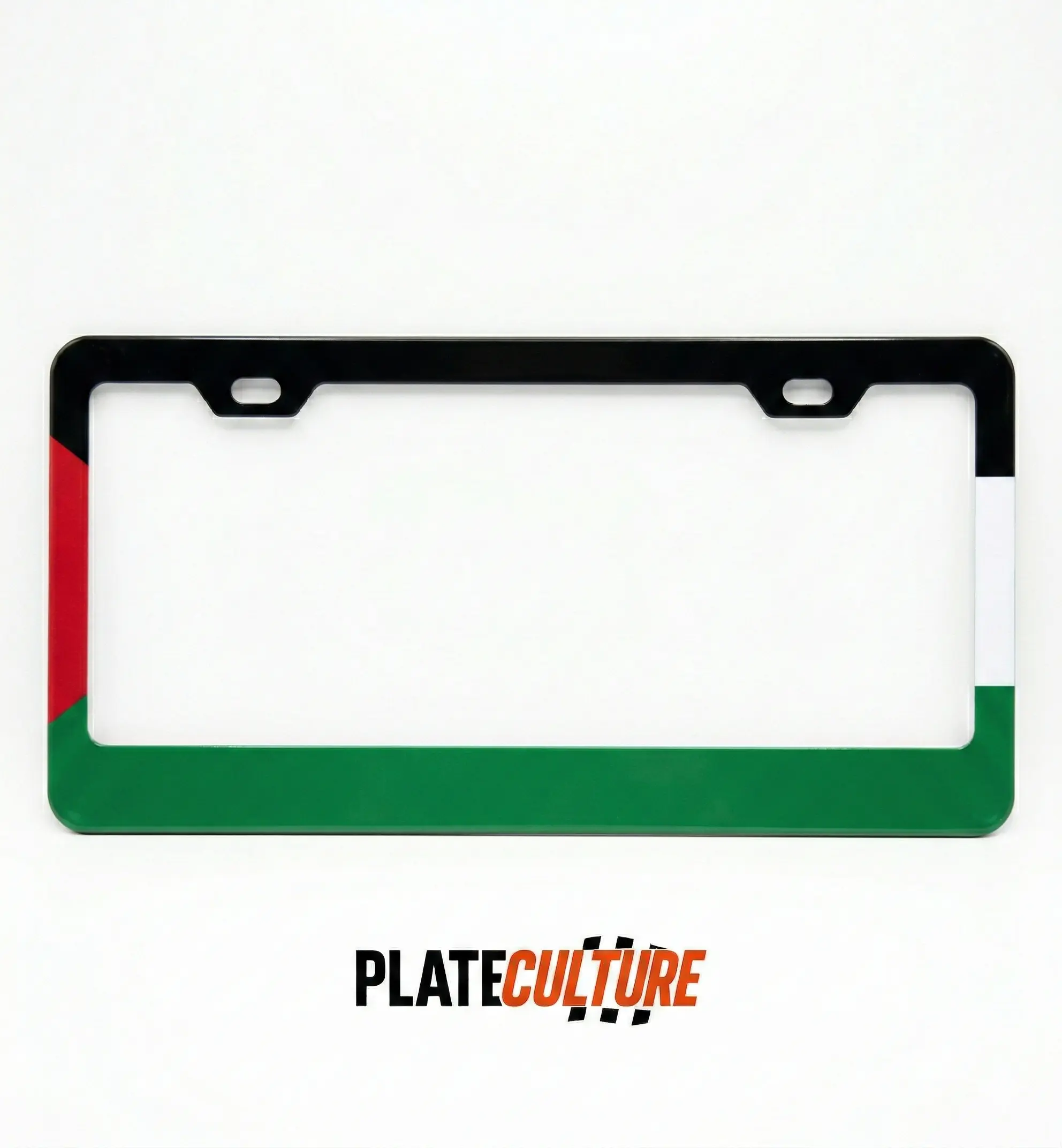 PlateCulture Palestine Flag License Plate Frame – Durable Car Plate Holder for Front or Rear, Universal Fit