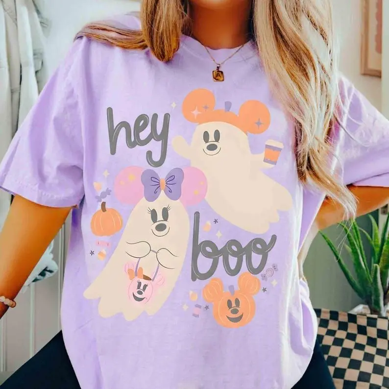 Comfort Colors® Mickey and Minnie Ghost Halloween T-shirt, Boo Too You Tee, Spooky Season, Mickey's Not So Scary Halloween Party Family Trip